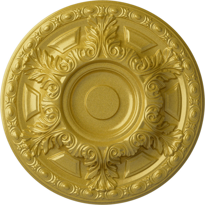 Médaillon de plafond H 2 1/2 po x l 23 3/8 po x P 2 1/2 po Granada, Doré intense, H 23,5 po x l 23,5 po x P 2,5 po