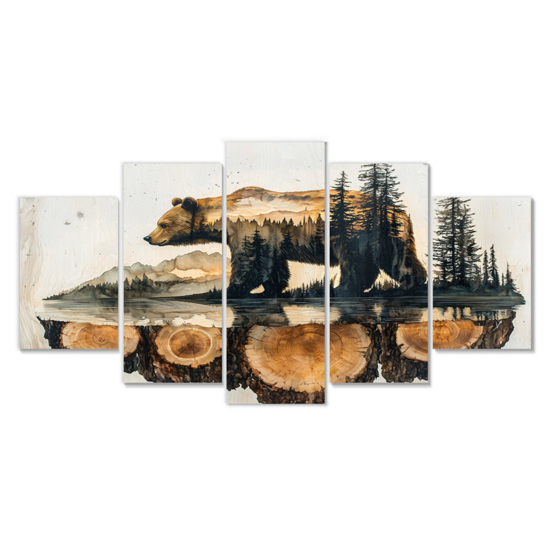 Crayton - ours, art mural - ensemble d'art mural moderne