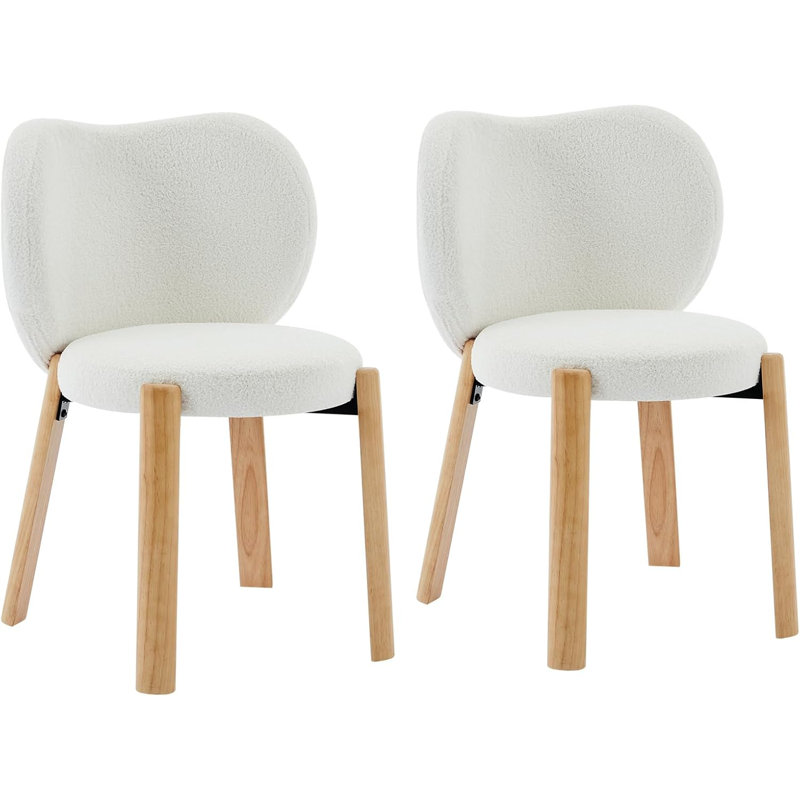 Makeup Chair Comfy Accent Chair, Plush, Cute Vanity Chair, White