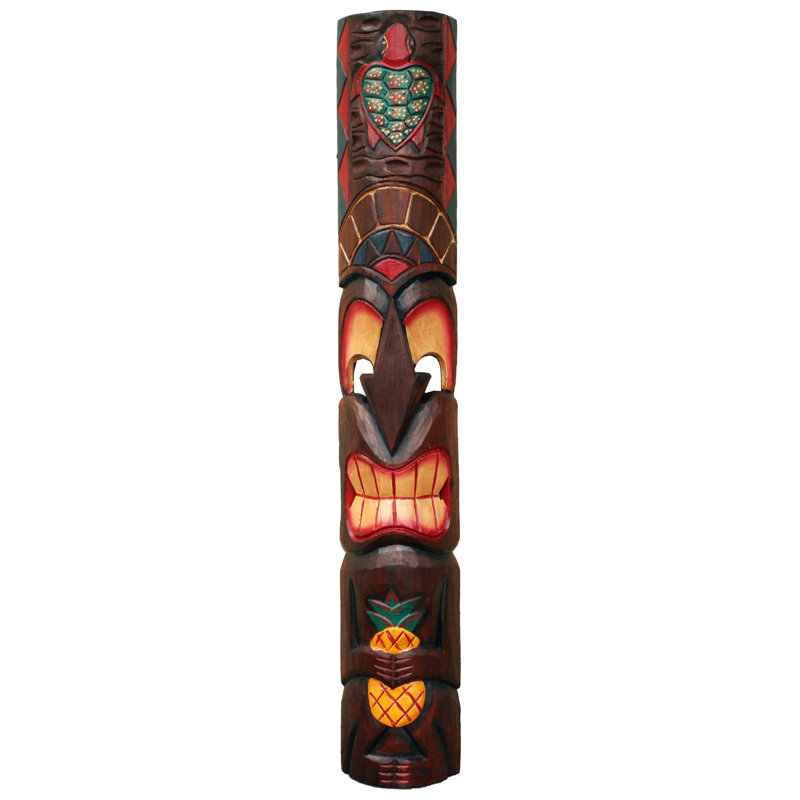 Décoration murale 40 "H Tiki masque tortue et ananas tropical