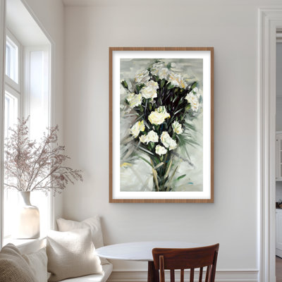 Lisianthus, bouquet de fleurs blanches - beige