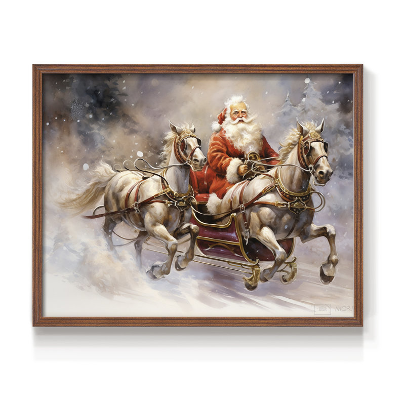 Chirstmas Art-CCCLVII -Framed Print - Restickable, Noyer, H 22 po x l 28 po