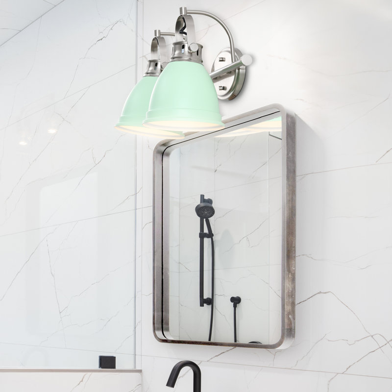  Éclairage pour meuble-lavabo Lejuan, Nickel, Vert menthe, 2