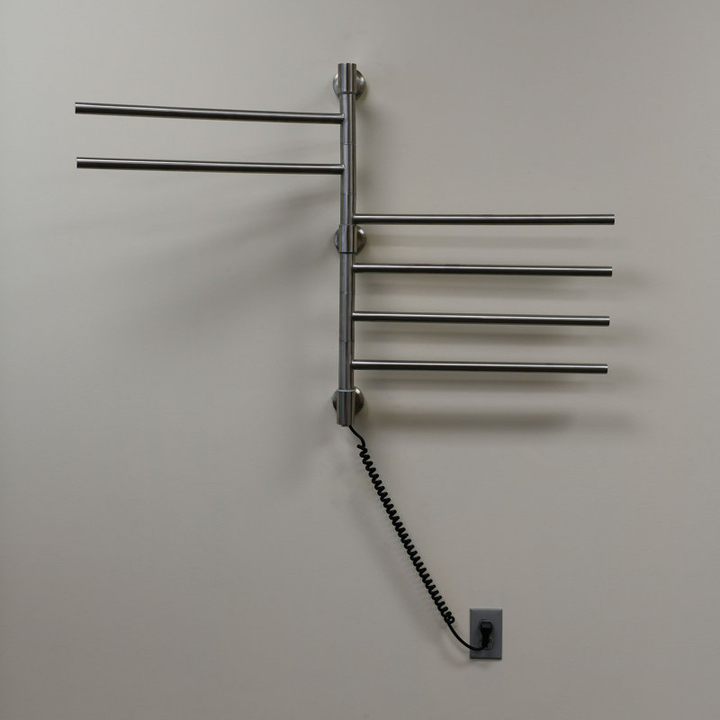 Brushed Stainless Steel Wall Mounted Swivel Towel Warmer