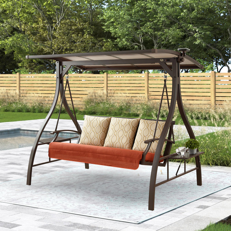 Arlmont & Co. Klowi Porch Swing with Canopy | Wayfair