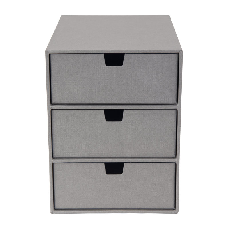 Organisateur de bureau à 3 tiroirs Bigso, Gris clair