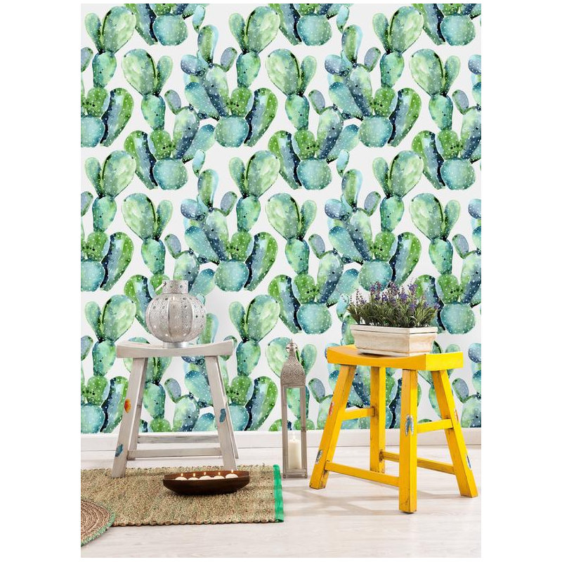 Rouleau de papier peint adhésif Dendy Cactus L 4,17 pi x l 25 po