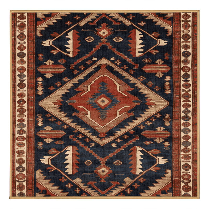 Tapis brun lavable à la machine, Carré 3 pi