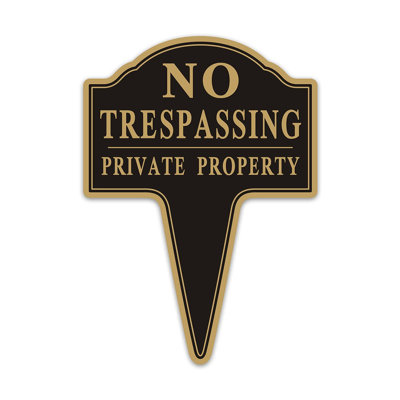 Enseigne de propriété privée «Trespassing No» de 10 po x 14 po avec panneau en métal antirouille intégré en aluminium imperméable pour une utilisation extérieure