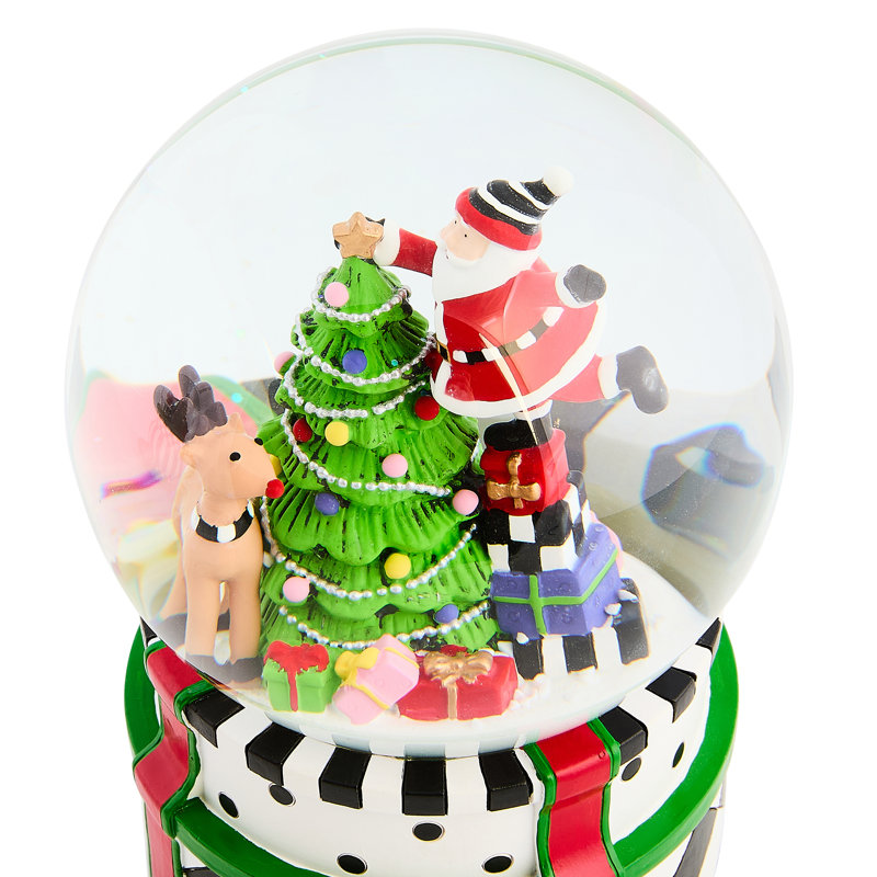 Santa and Rudolph Snow Globe