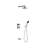 Wall-Mounted Chrome Shower System with Digital Temperature Display and Handheld Spray