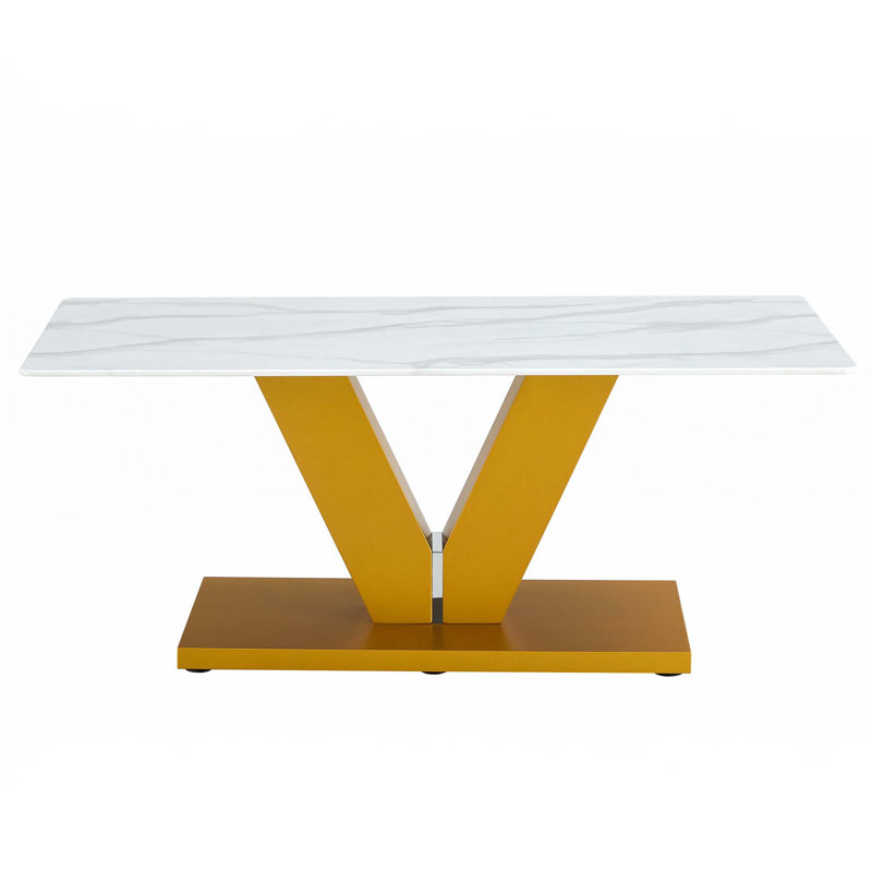 Coffee Table, White/Gold