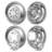 17-Inch Wheel Simulators 8 Lug Stainless Steel Front and Rear Wheel, Fit for 2003-2021 Dodge Ram 3500 Dually Truck Models, 5 Hand Holes, Mirror Polished Finish, Bolt On Hubcaps Covers, 4pcs