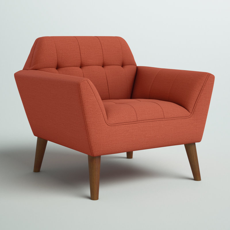 Merrylite  Modern Button Tufted Lounge Chair, Spice