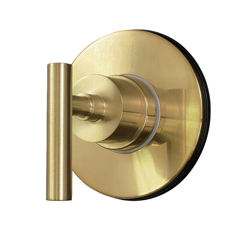 Kingston Brass Manhattan Single-Handle Wall Mount Three-Way Diverter Valve with Trim Kit, Brushed Brass