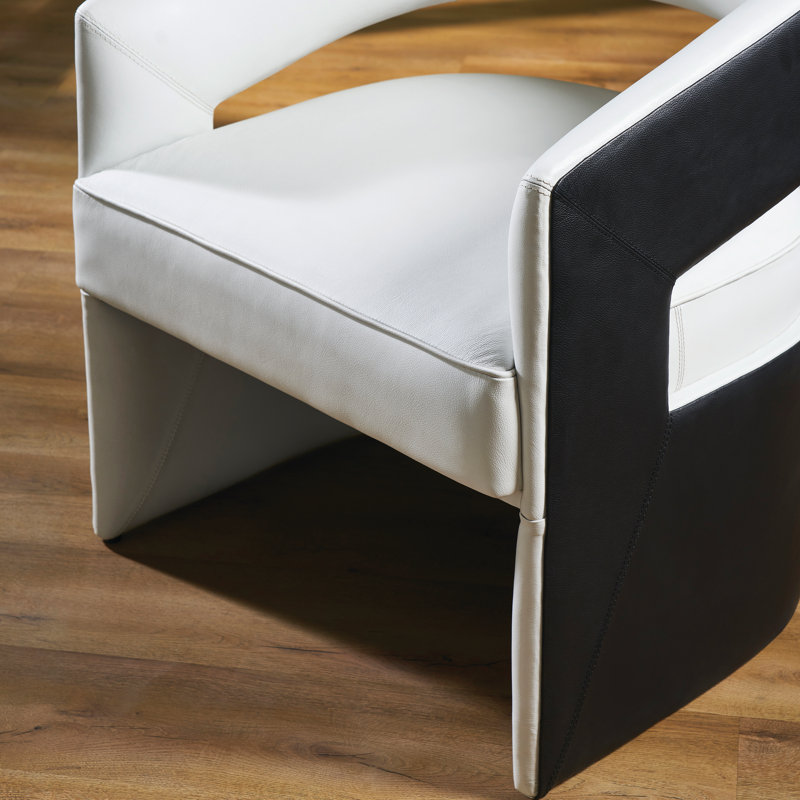 Fauteuil en cuir Endura noir et blanc
