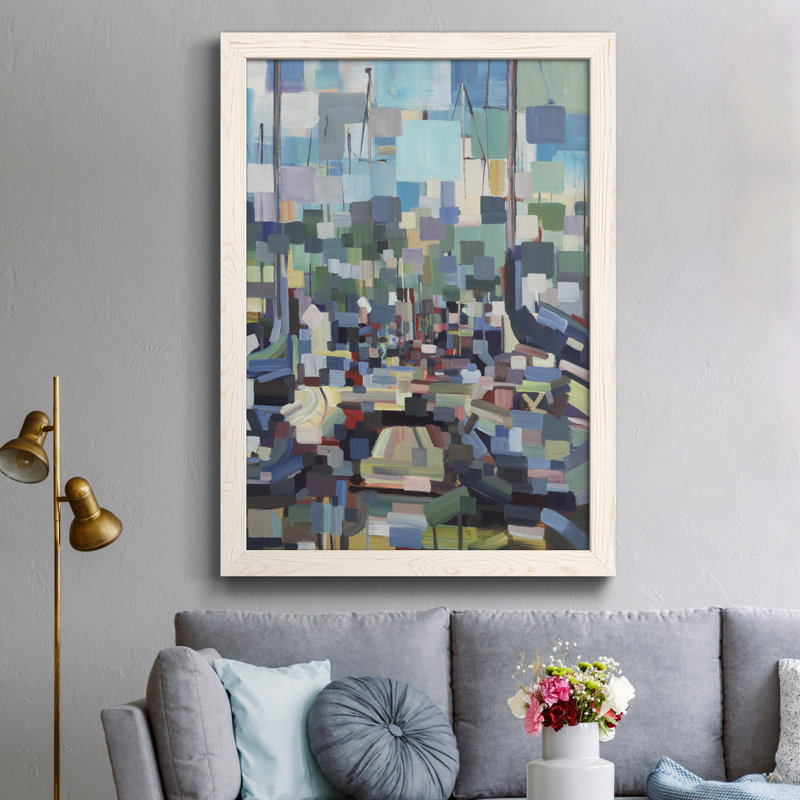 " MORNING BOATS I ", 31" H x 44" W x 1" D, White Paper