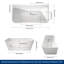 67' Wall-Mount Acrylic Bathtub Deep Soaking Bathtub