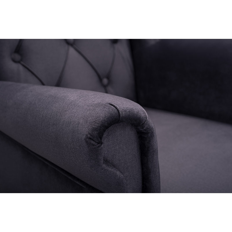 Vivaldo wingback chair in anthracite, Anthracite