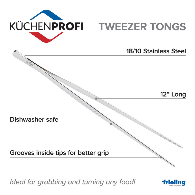 Küchenprofi Tweezer Kitchen Tong, 12" H x 2.13" W x 2.13" D