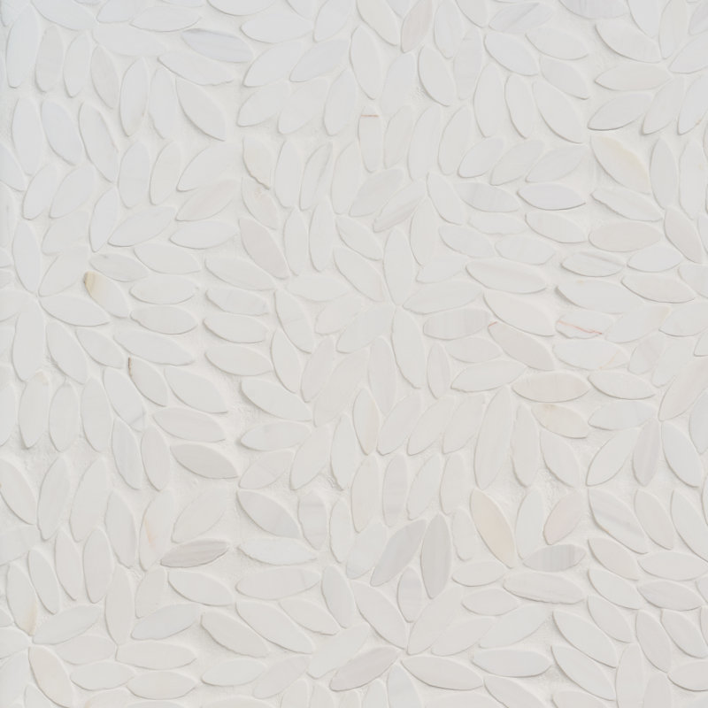 Nature 12x12 Flower Honed Carrara Marble Mosaic Tile, Bianco Dolomite