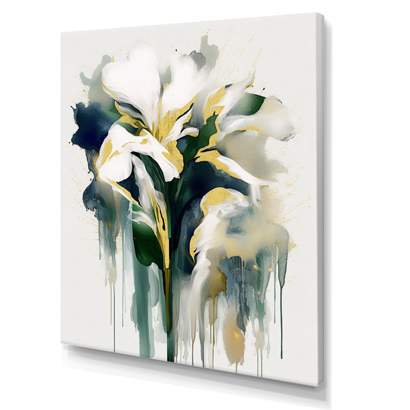 Impression verte d'iris, H 32 po x l 24 po x P 1 po, Toile tendue