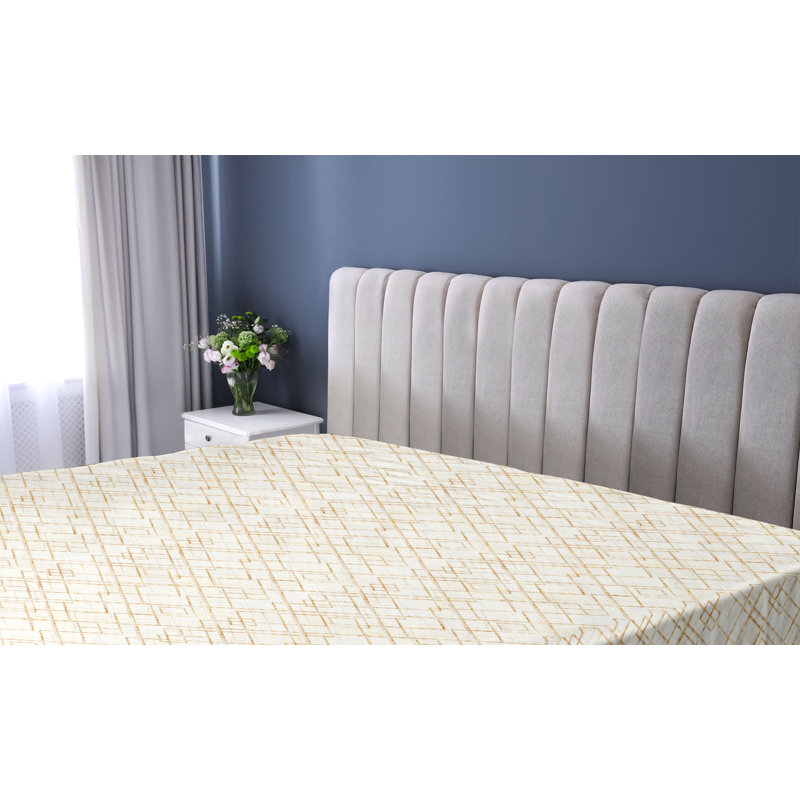 Drap-housse Ambesonne, Coquille d'œuf, moutarde foncé / géométrique, Drap-housse simple TG