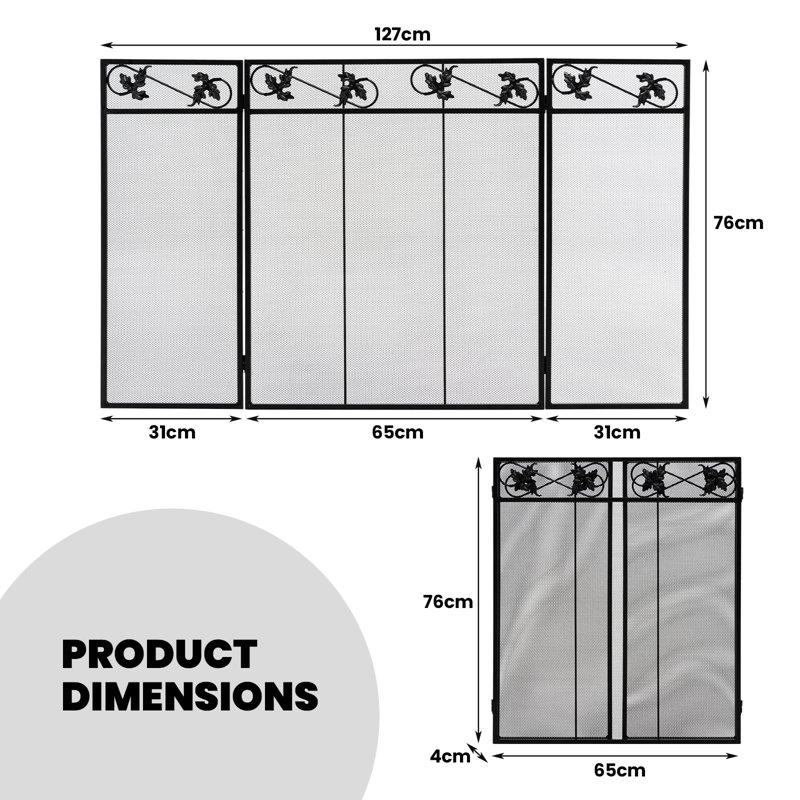 Dheftera 127cm x 2.54cm Steel Spark Screen