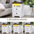 RGB Led Nightstand with Outlet and USB Port, Farmhouse Nightstand with 2 Storage Drawers, Wooden End Table for Bedroom-285740803