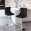 Tabourets de bar en velours noir avec siège réglable et fonction pivotante, base rembourrée moderne pour un îlot de cuisine de pub de maison envoûtant, 2 unités de hauteur-361220001-361220008