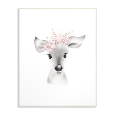 Gupton Fluffy Deer Flowers Art