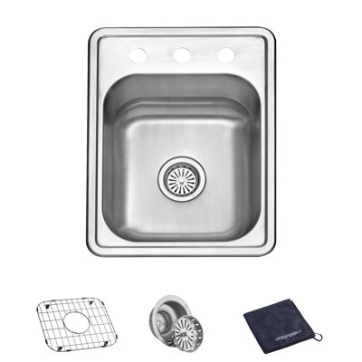 Évier de cuisine en acier inoxydable sans robinet L 17 po x l 22 po
