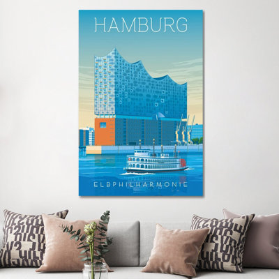 Hamburg Elbphilarmonie Germany Travel Art Print 1 Piece Wall Art on Canvas