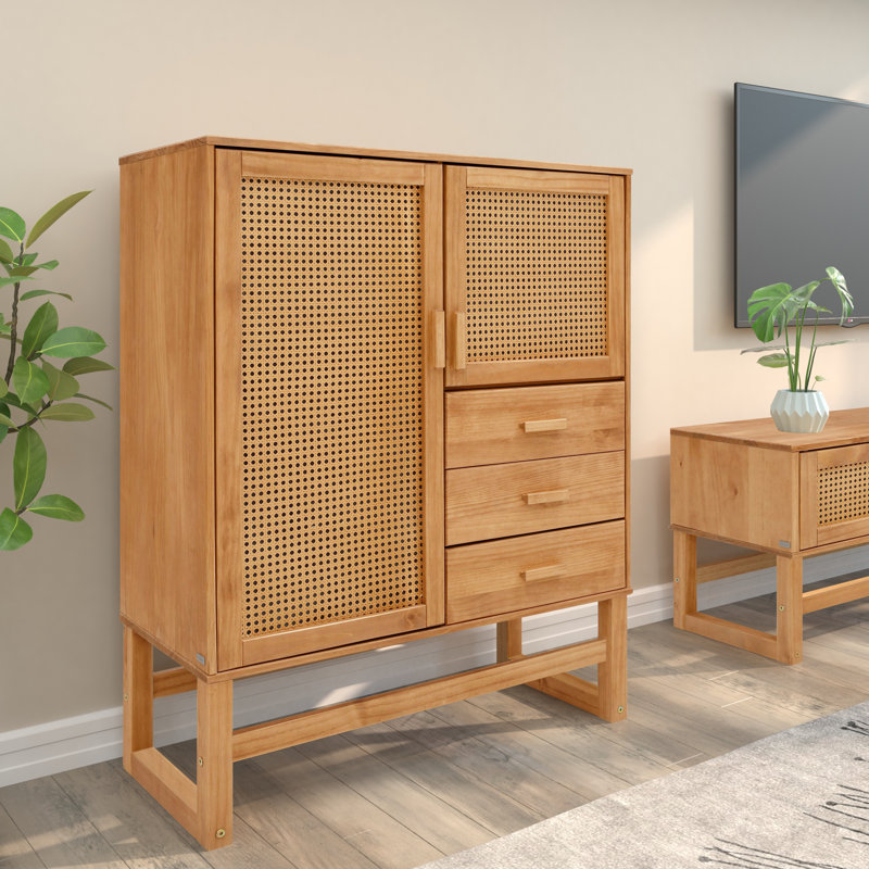 Divina 90cm Solid Wood Sideboard, Oak