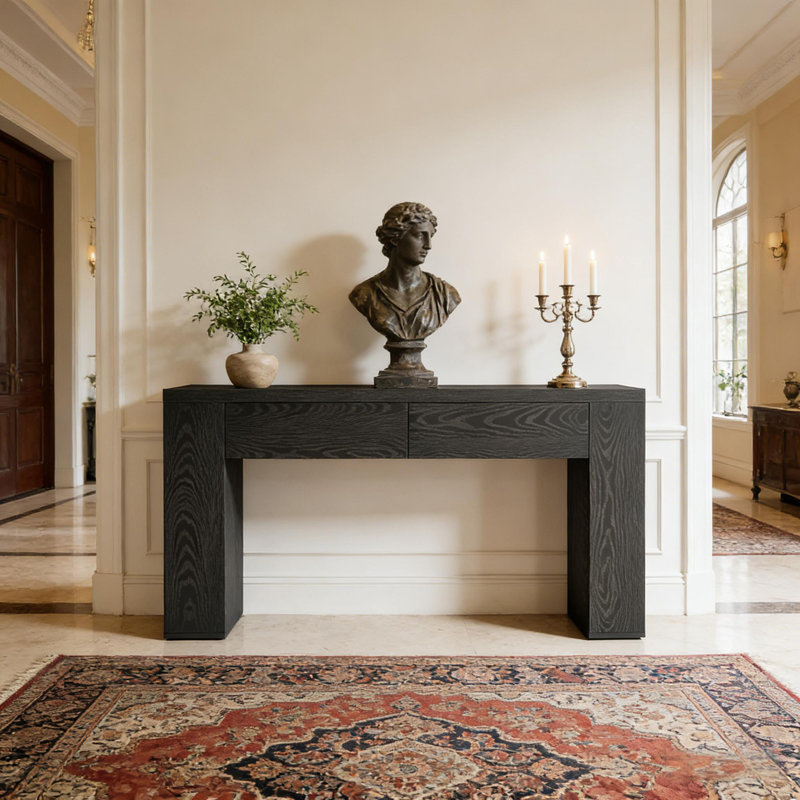 Table de couloir polyvalente avec rangement, idéale pour les entrées et les salons, alliant style et fonctionnalité.