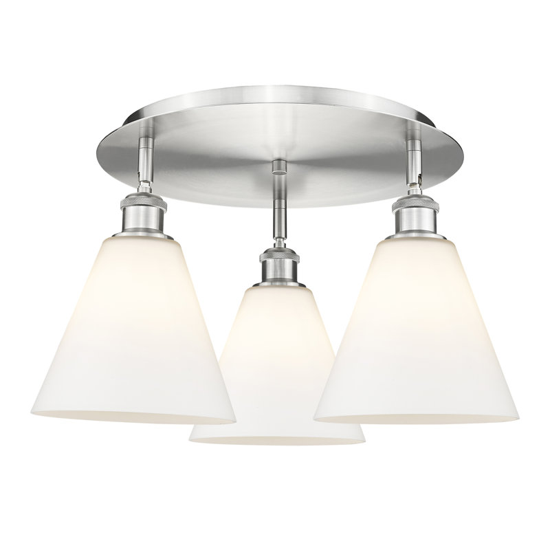 Plafonnier encastré Berkshire, Blanc mat, Nickel satiné
