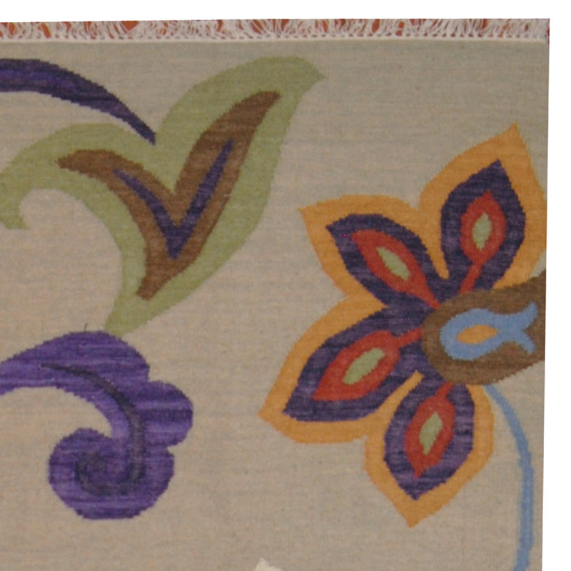 Wool Floral Indoor Rug, Rectangle 6'4" x 9'5"