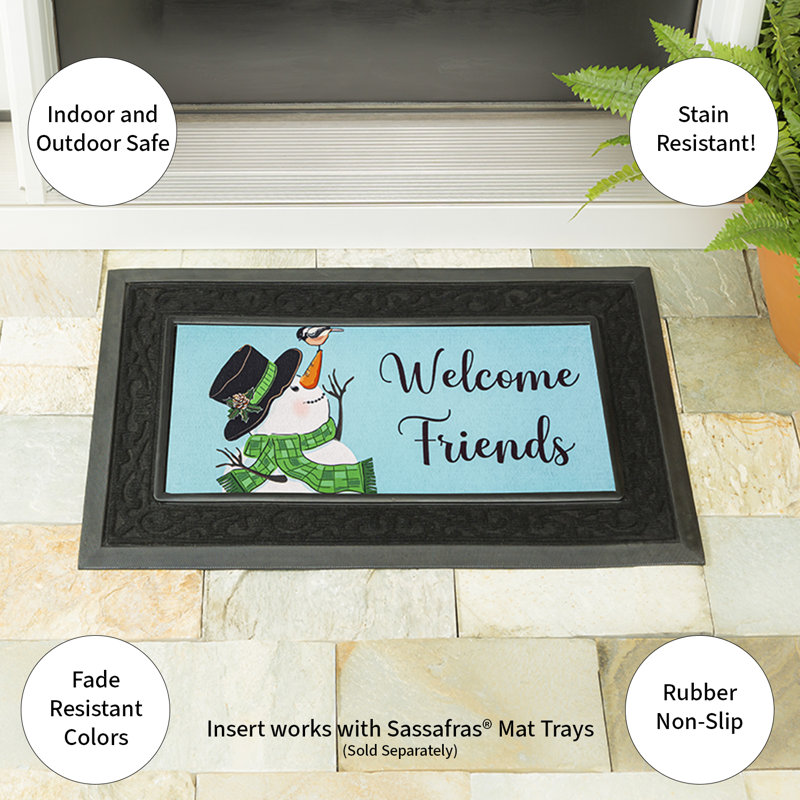 Snowman and Chickadee Sassafras Switch Mat
