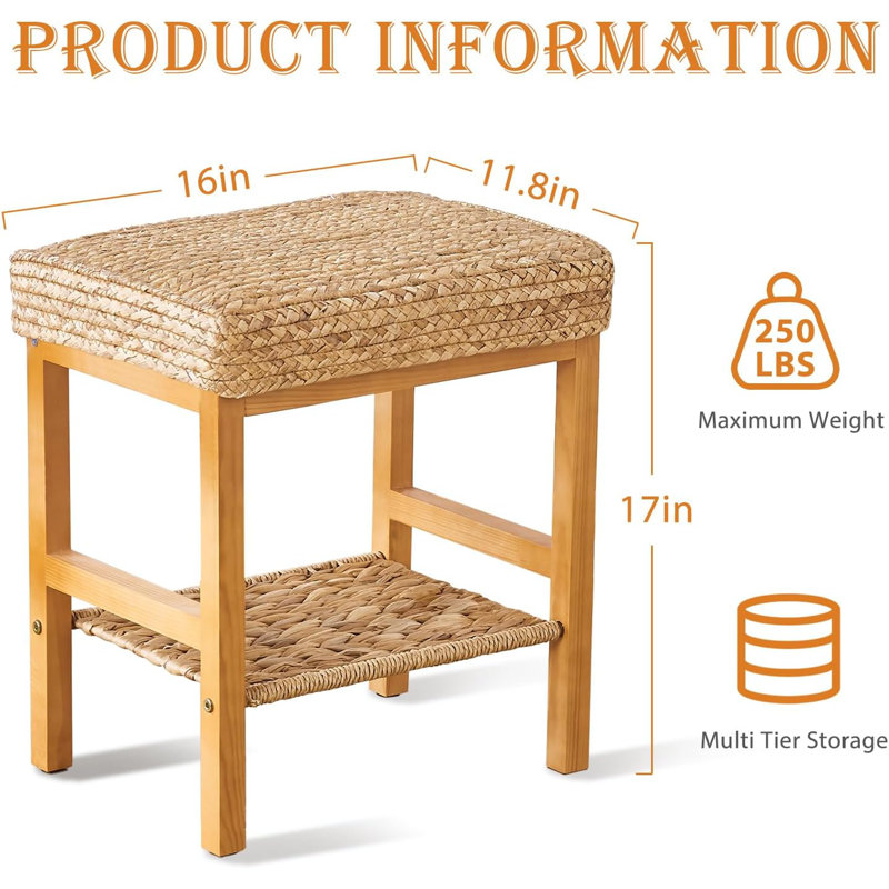 Tabouret d'appoint en bois, Naturel