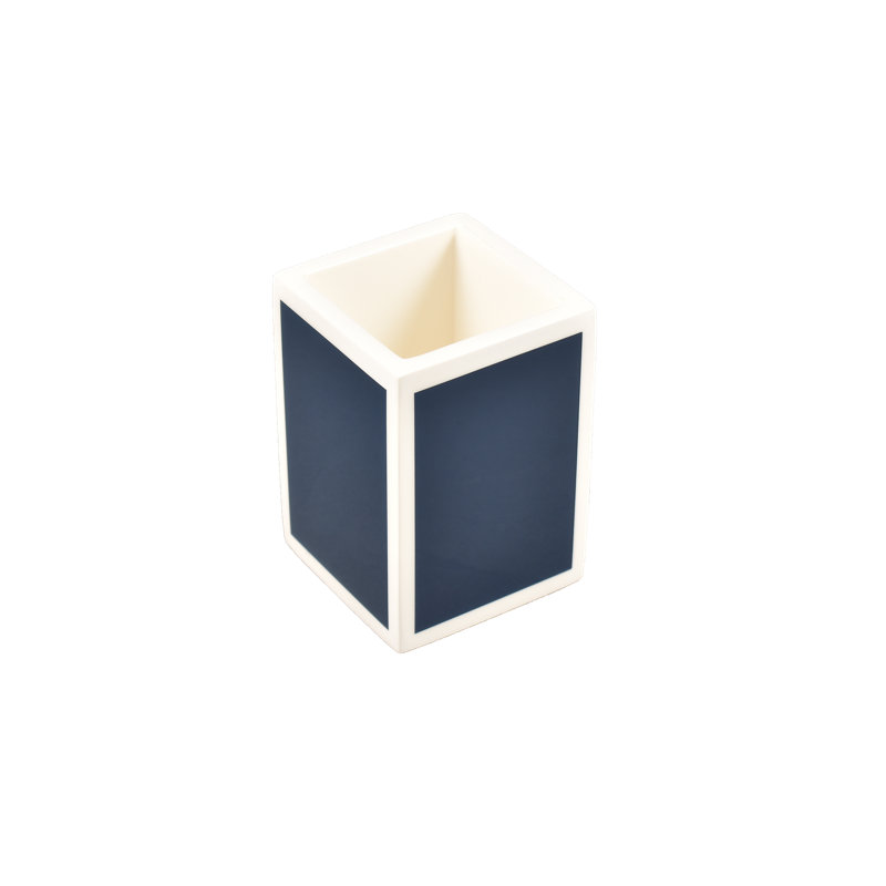 Toothbrush Holder, Navy Blue/White