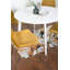 Ensemble de salle à manger contemporain 3 pièces, table de salle à manger ronde blanche avec 2 chaises pour le salon-1040138569