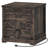 Brisson 23.6"W Farmhouse End Table with Charging Station, Sofa Side Table with 2 Drawers and Barn Door, Large Rustic Wooden Square Nightstand-742814012
