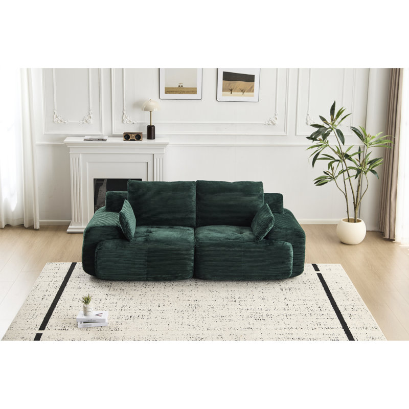 Mousse à mémoire de forme moderne à 2 places compressée avec un tissu de velours côtelé, animal de compagnie, sans assemblage, personnalisable pour le salon, les appartements, les chambres à coucher, personnalisable