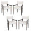 Ensemble de 4 fauteuils de salle à manger rembourrés en bois massif-492349770