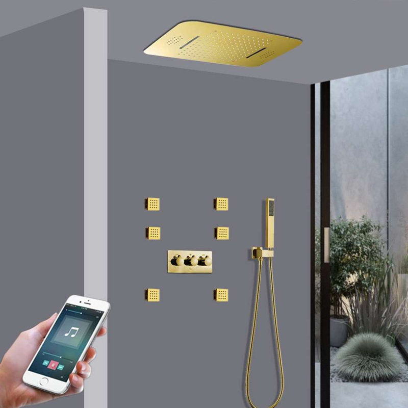 Pluie de plafond thermostatique Arezzo Gold