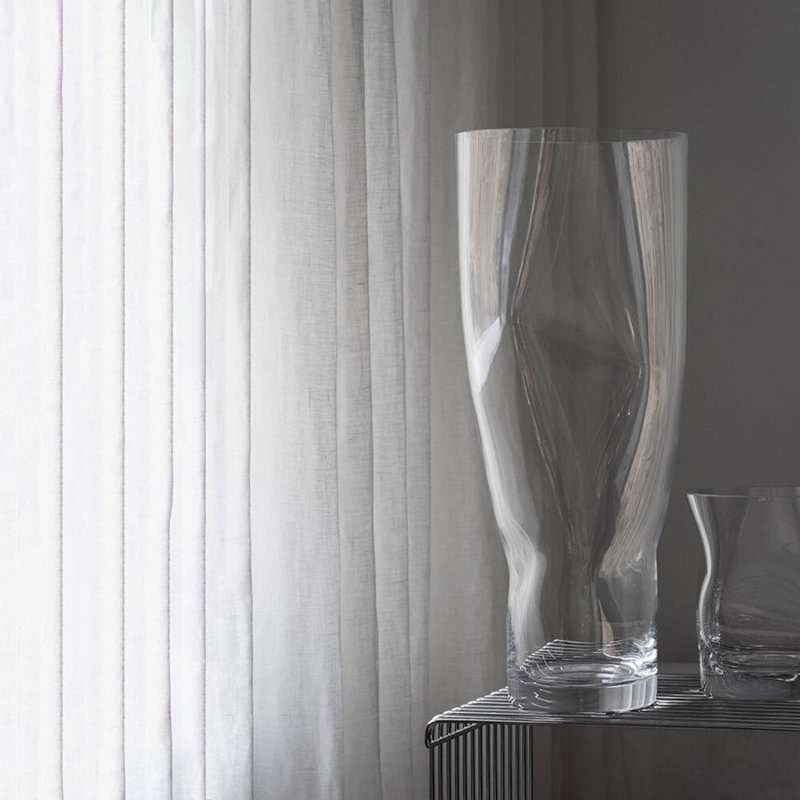 Squeeze Handmade Crystal Glass Table Vase, Clear
