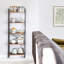 Aeneus Rustic Ladder Shelf Bookcase Industrial Rustic Brown Home Living Room Furniture