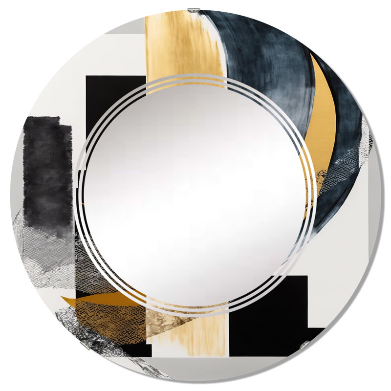 Quincella Glam Art Deco Abstract I - Miroir mural moderne, 32 po x 32 po
