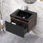Meuble-lavabo mural moderne avec lavabo noir-338554065