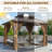 12 Ft. W x 10 Ft. D Outdoor Hardtop Gazebo With Aluminum Frame & Double Galvanized Steel Roof, Heavy Duty Permanent Pavilion With Netting & Curtains For Patio, Lawn, Deck